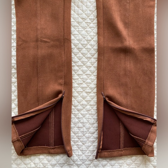 Anthropologie faux suede leggings EUC Size Euro 30 caramel brown colour - Picture 9 of 11